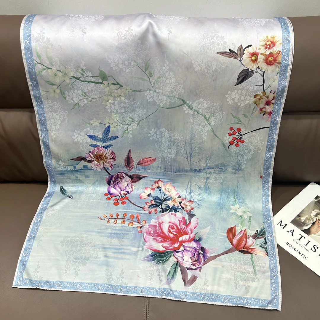 xys-491 提花 花萝 镂空 香韵纱70*180方巾