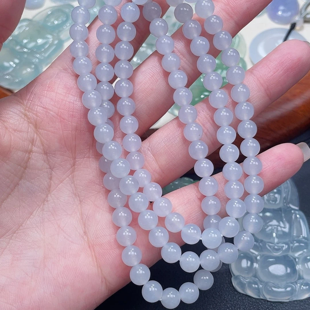 翡翠未镶嵌颈饰珠串6.5mm