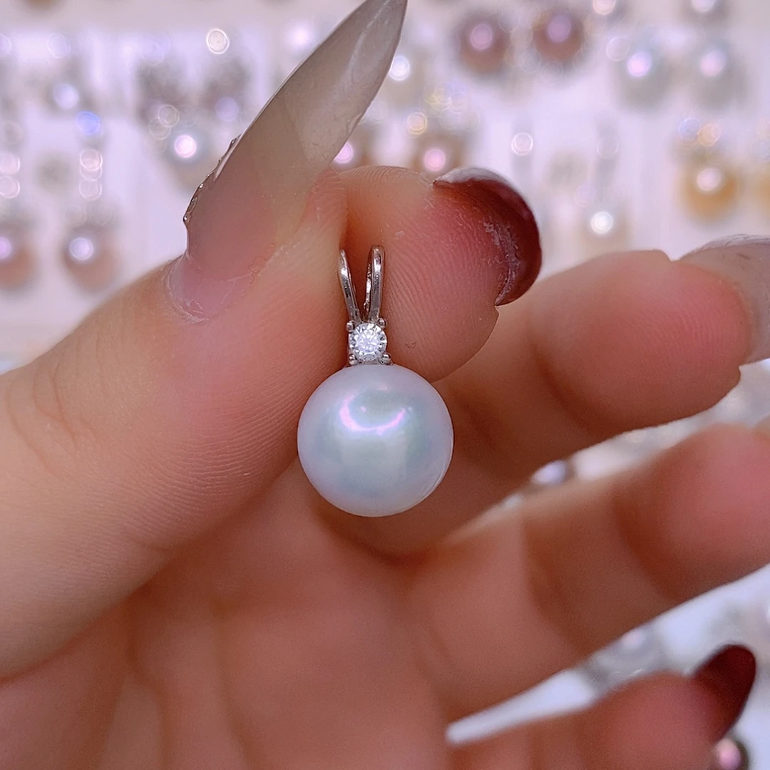 淡水珍珠银S925镶嵌颈饰