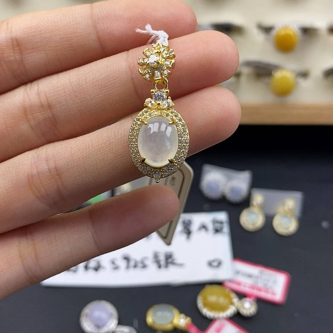 翡翠银S925镶嵌颈饰