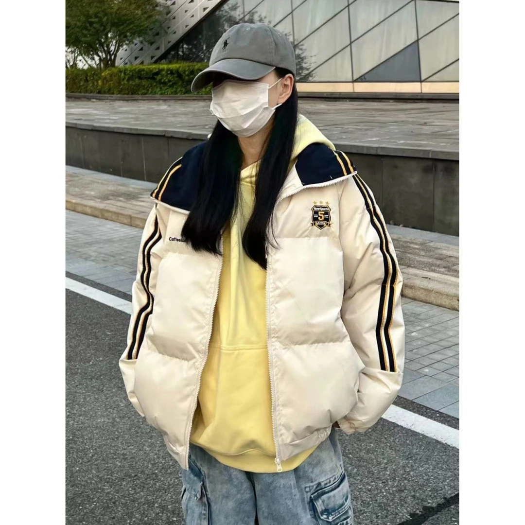 巧妹羽绒棉服女2025新款冬季学院风棉衣外套宽松加厚保暖国潮情侣