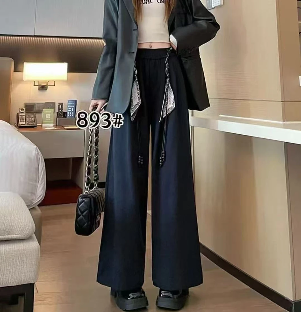 新通用2025新款梨型身材阔腿裤女秋冬高腰慵懒休闲直筒裤百搭