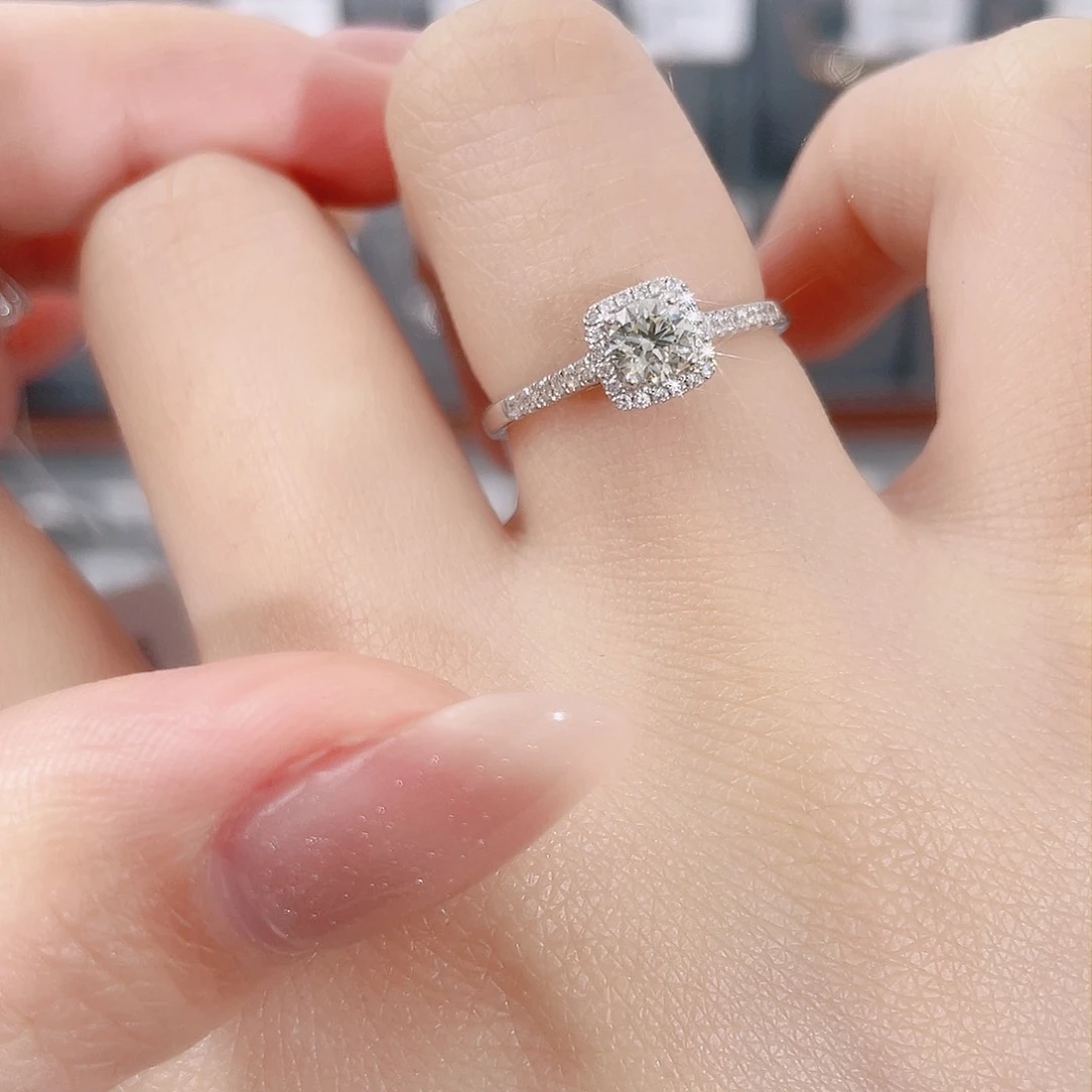 天然钻石戒指/指环18K金镶嵌DS24120114