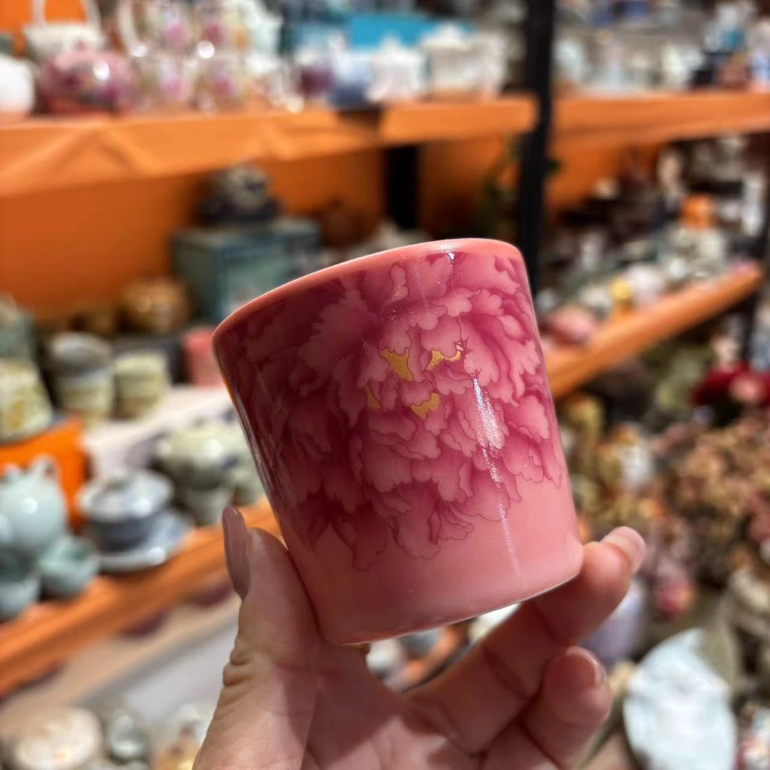 瓷韵优品 粉黛佳人猪油冻主人杯家用茶杯-5244