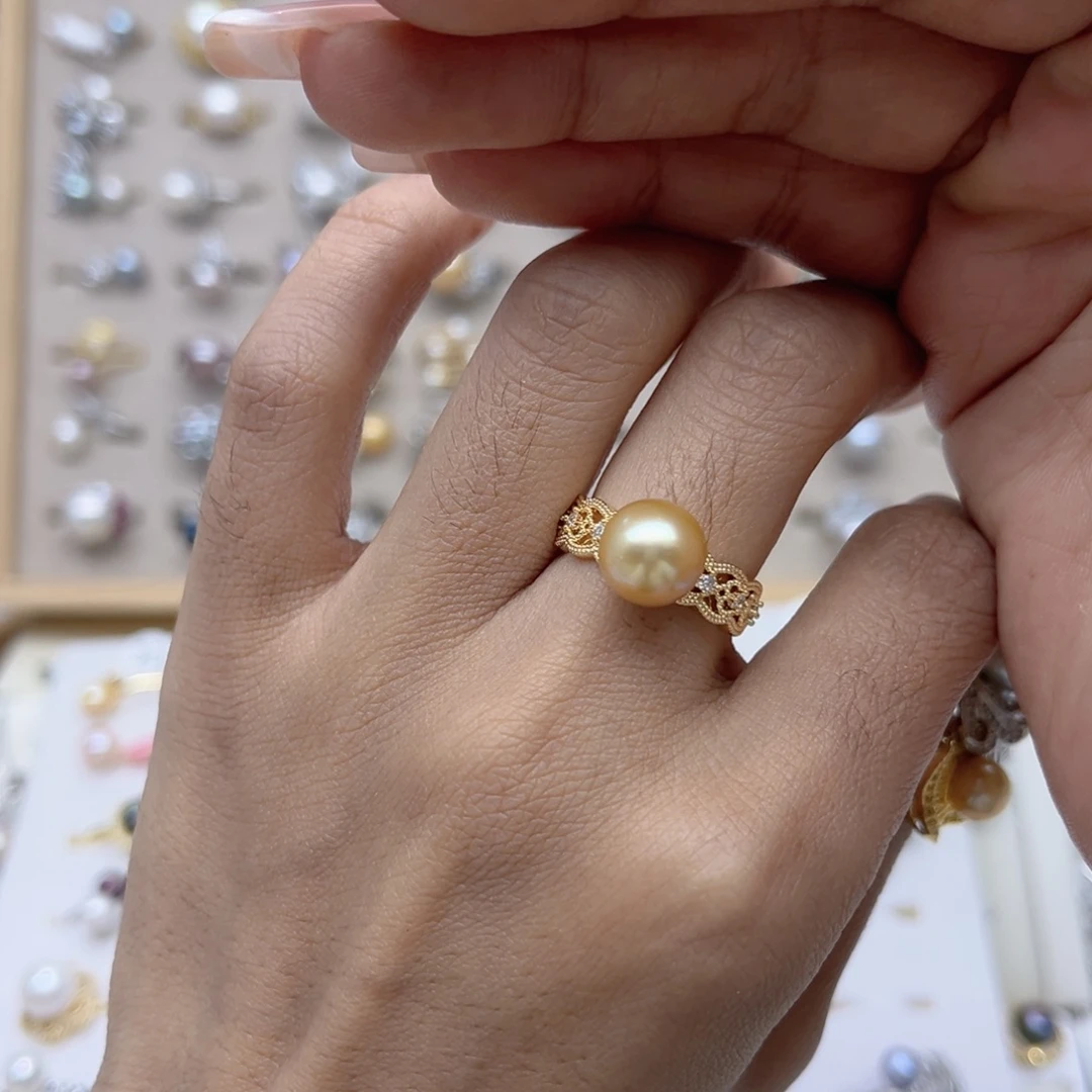 丁***丁戒指合金淡水珍珠