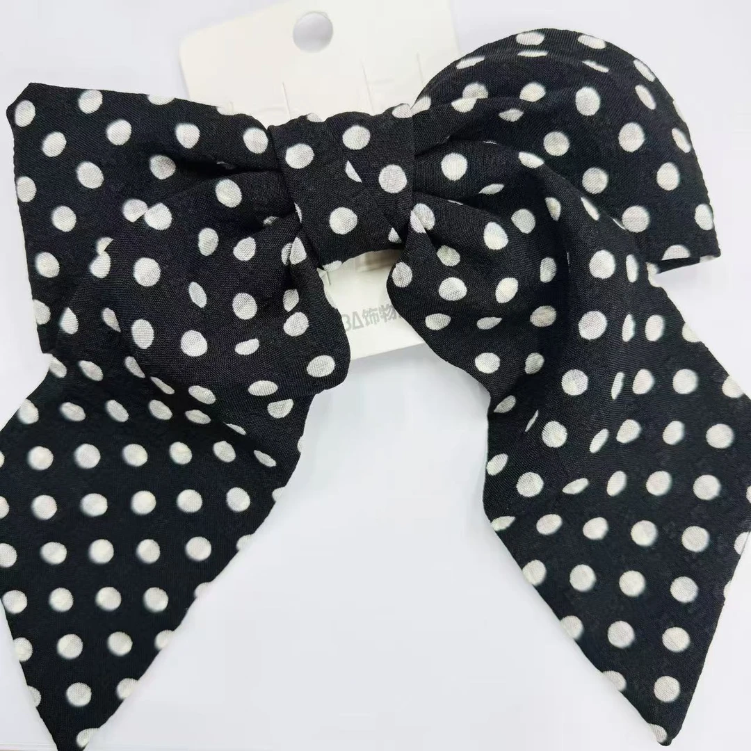 时尚斑点蝴蝶结发夹 0439