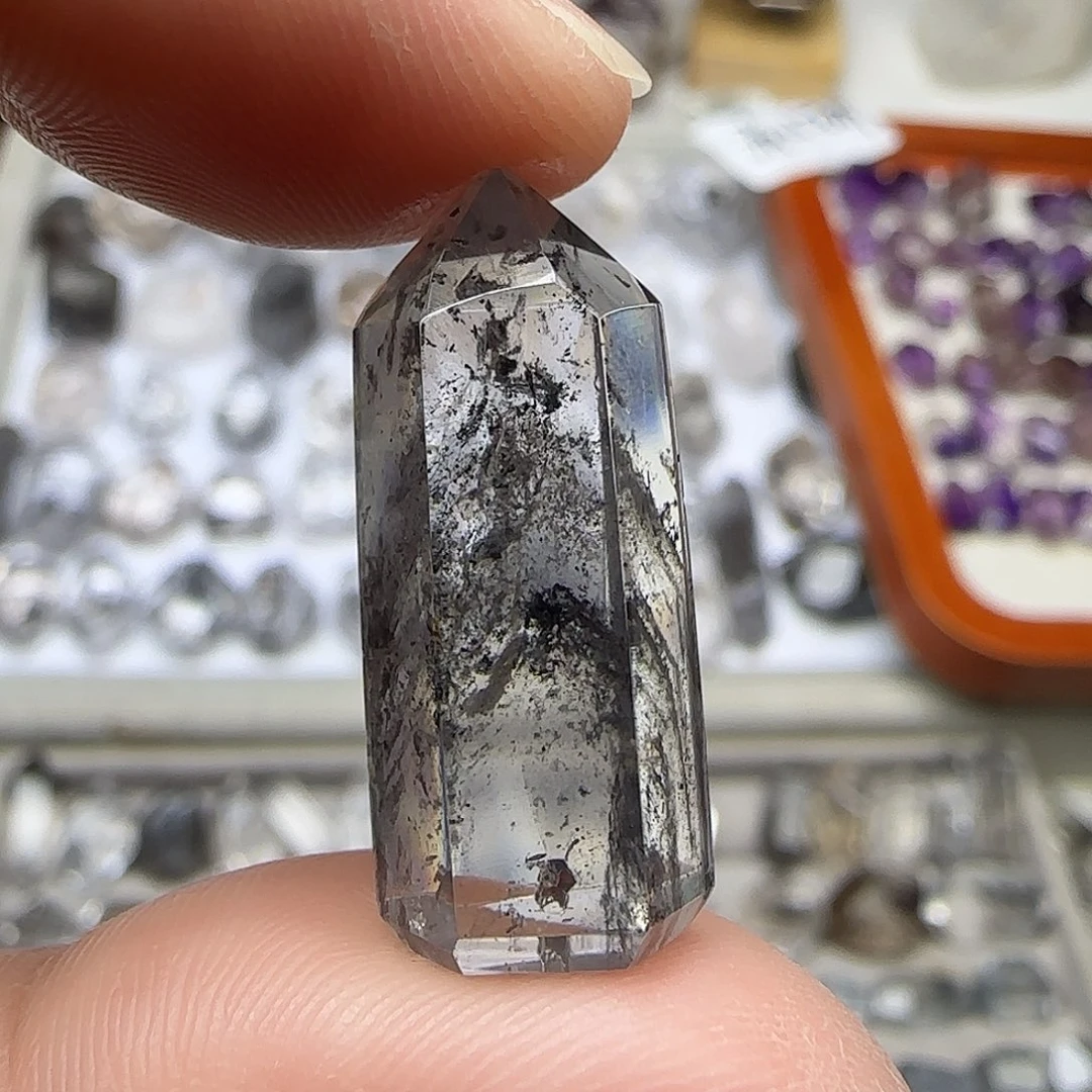 珠宝半成品未镶嵌水晶散墨闪灵随形