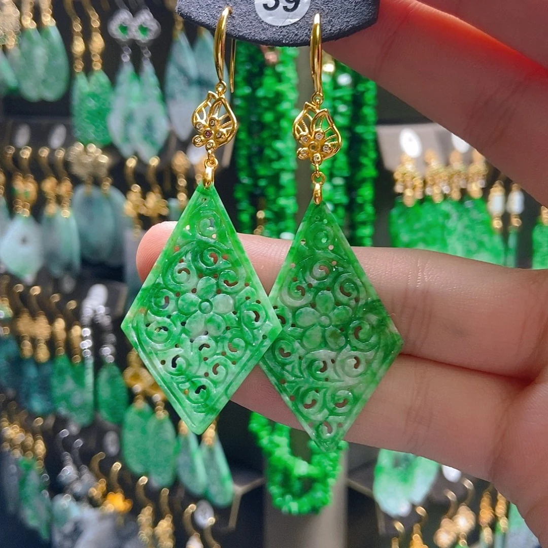 翡翠未镶嵌耳饰翡翠