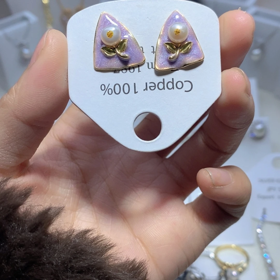 淡水珍珠耳坠未镶嵌