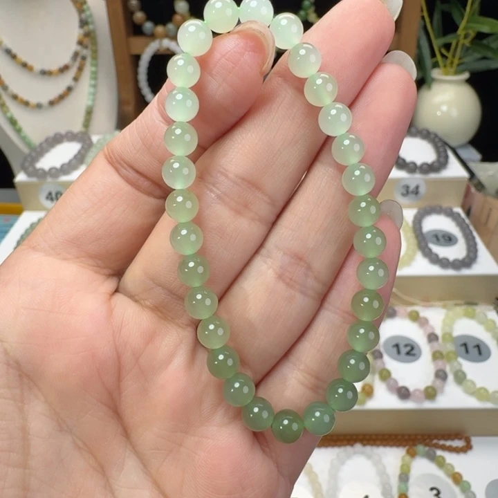 和田玉未镶嵌手串卡6晴水渐变