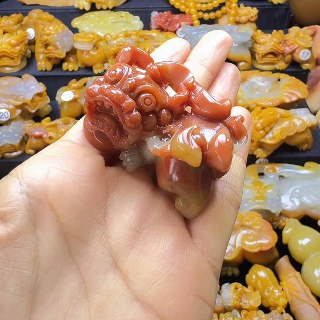 石英质玉（黄龙玉）未镶嵌手把件