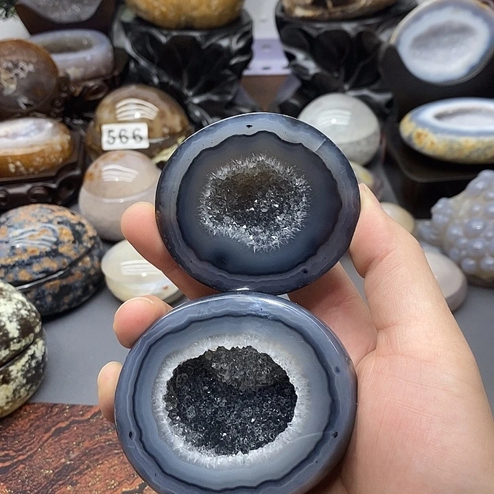 水晶摆件未镶嵌奇特晶花聚宝盆