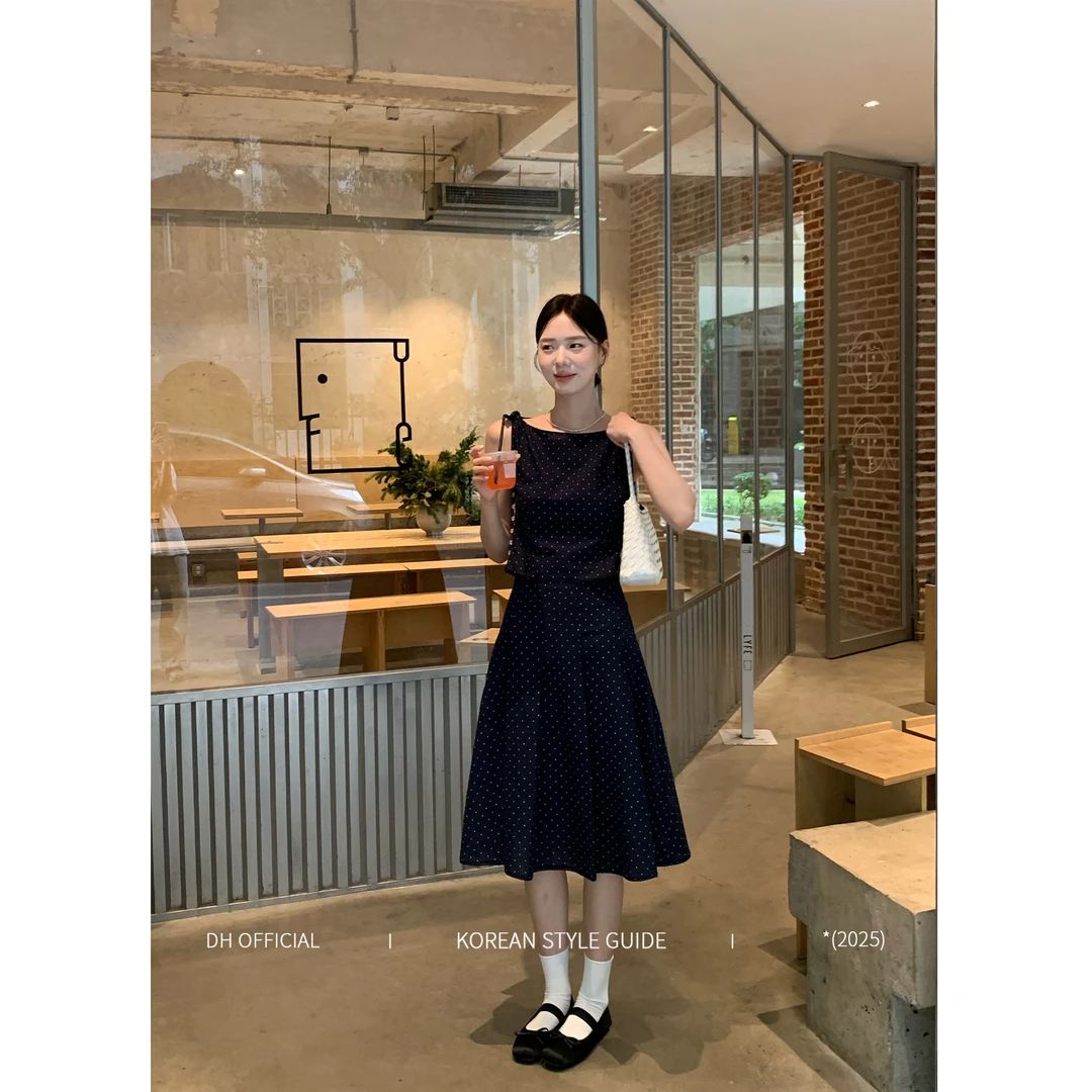 DH OFFICIAL 大花【波尔多情书 suit】波点套装老钱上衣百褶半身裙