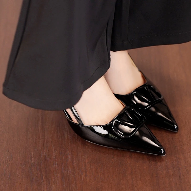 Liking Fit | 牛皮 / 跟高8.5cm / 羊皮高跟鞋超火尖头百搭凉鞋女