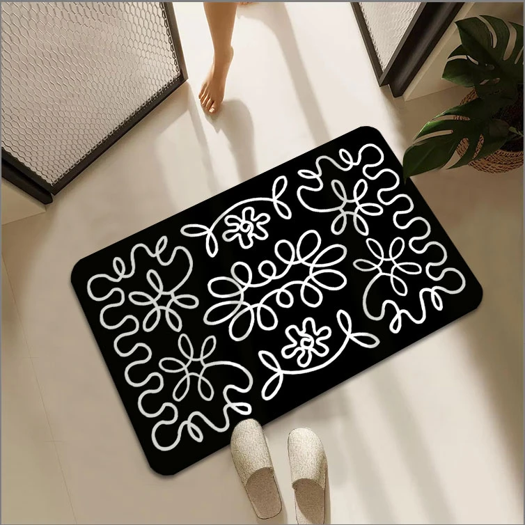 家用轻奢简约吸水防滑速干纳帕皮浴室门垫卫生间地垫可裁剪脚垫