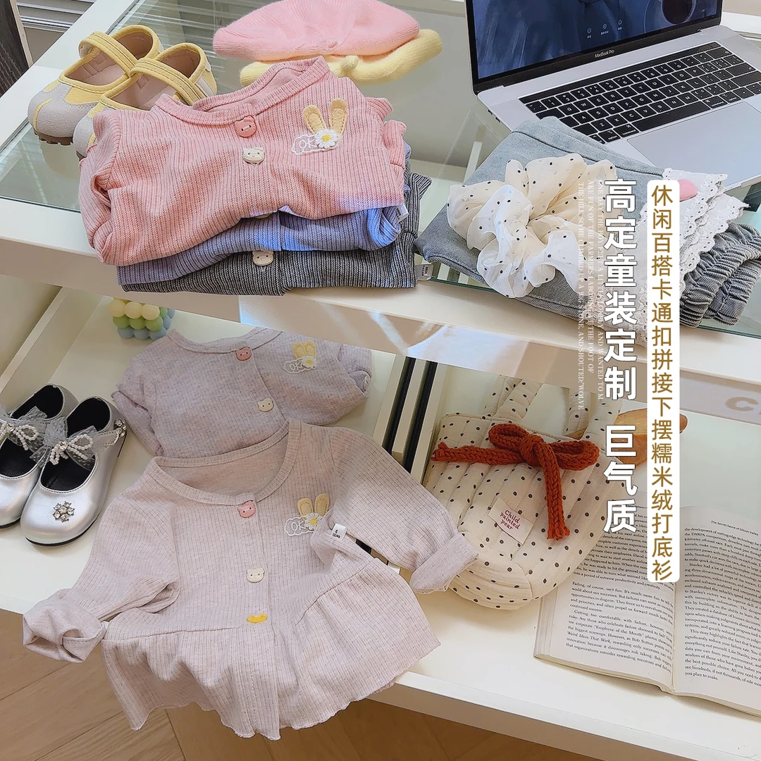 2025新款儿童秋季开衫连衣裙女童外套洋气长袖宝宝时尚百搭上衣