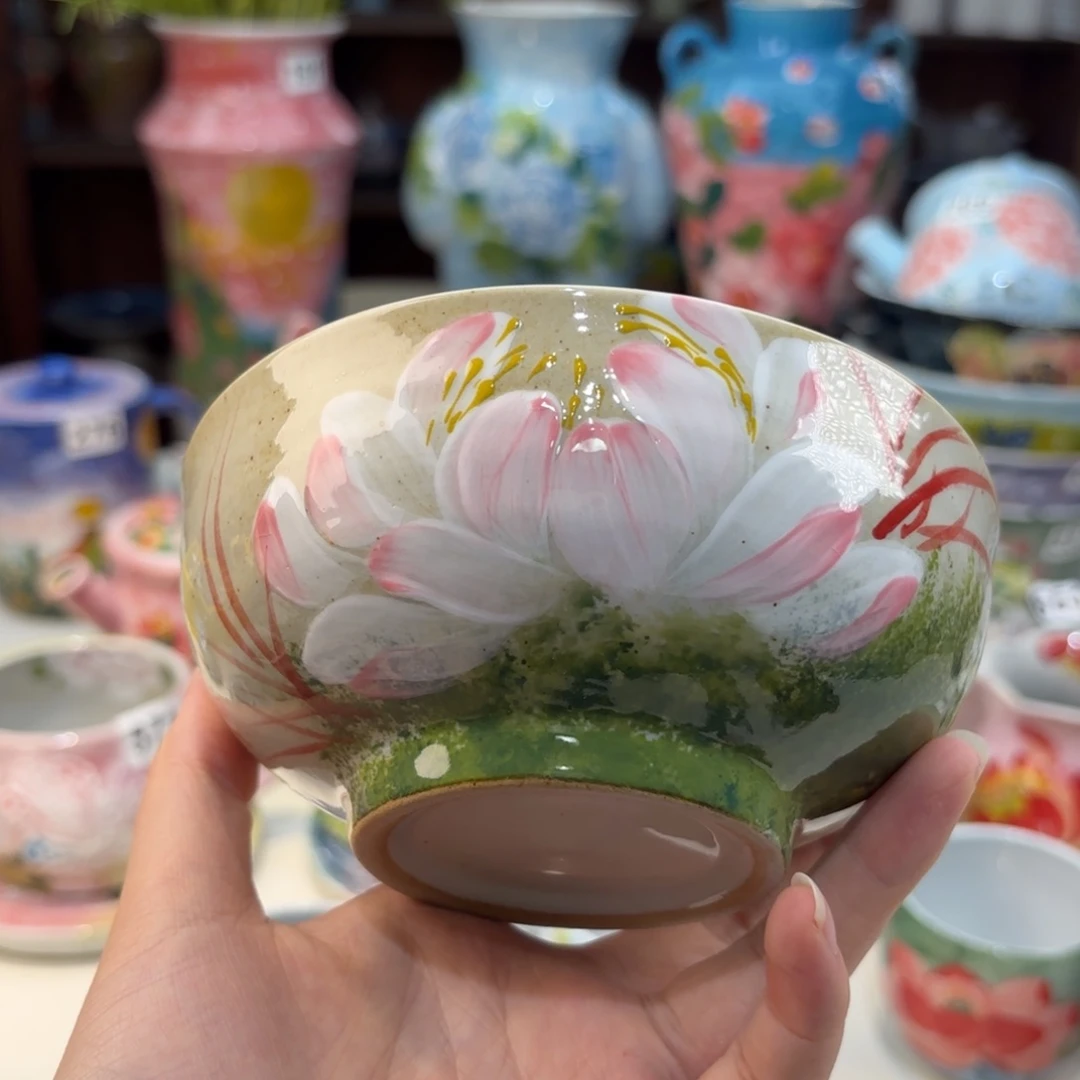 瓷片景德镇手绘高温釉下彩陶瓷茶具