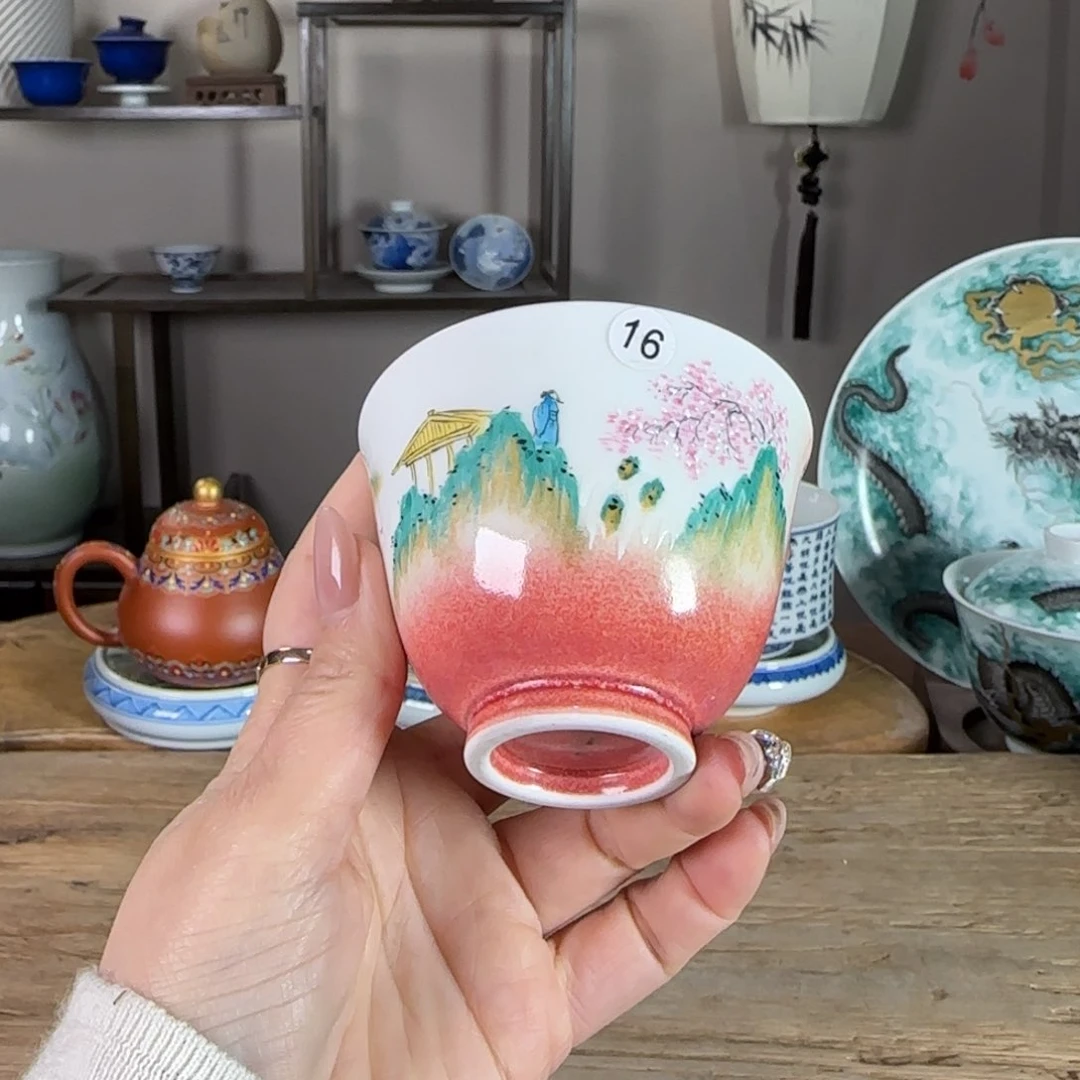 杯景德镇陶瓷柴烧多人