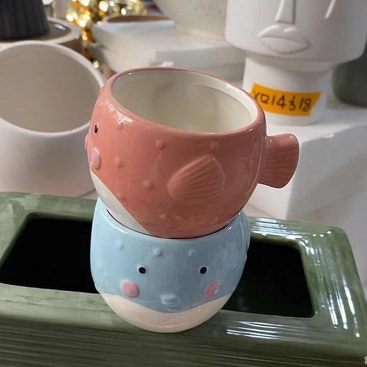 陶摆件陶盆有孔 瑕疵针孔漏釉介意勿拍外口 7外高6.5