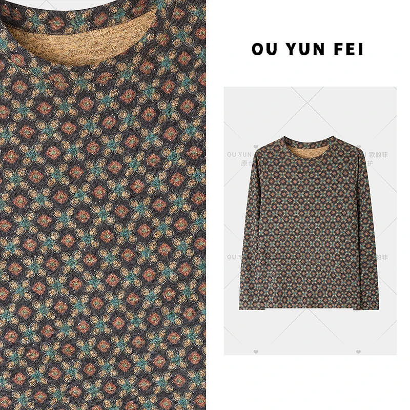 2025年秋冬新款休闲气质长袖抗皱洋气衣服女装打底衫扎染P151