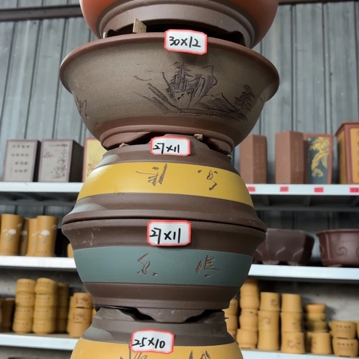 紫砂花盆100-6。