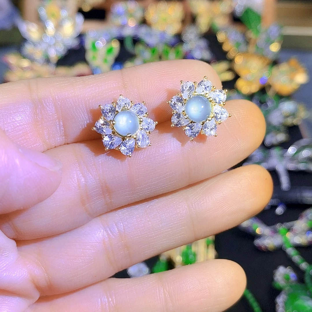 吊坠(不含链)银S925镶嵌翡翠