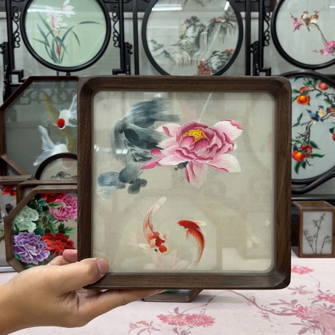 林***离刺绣苏绣双面绣摆件