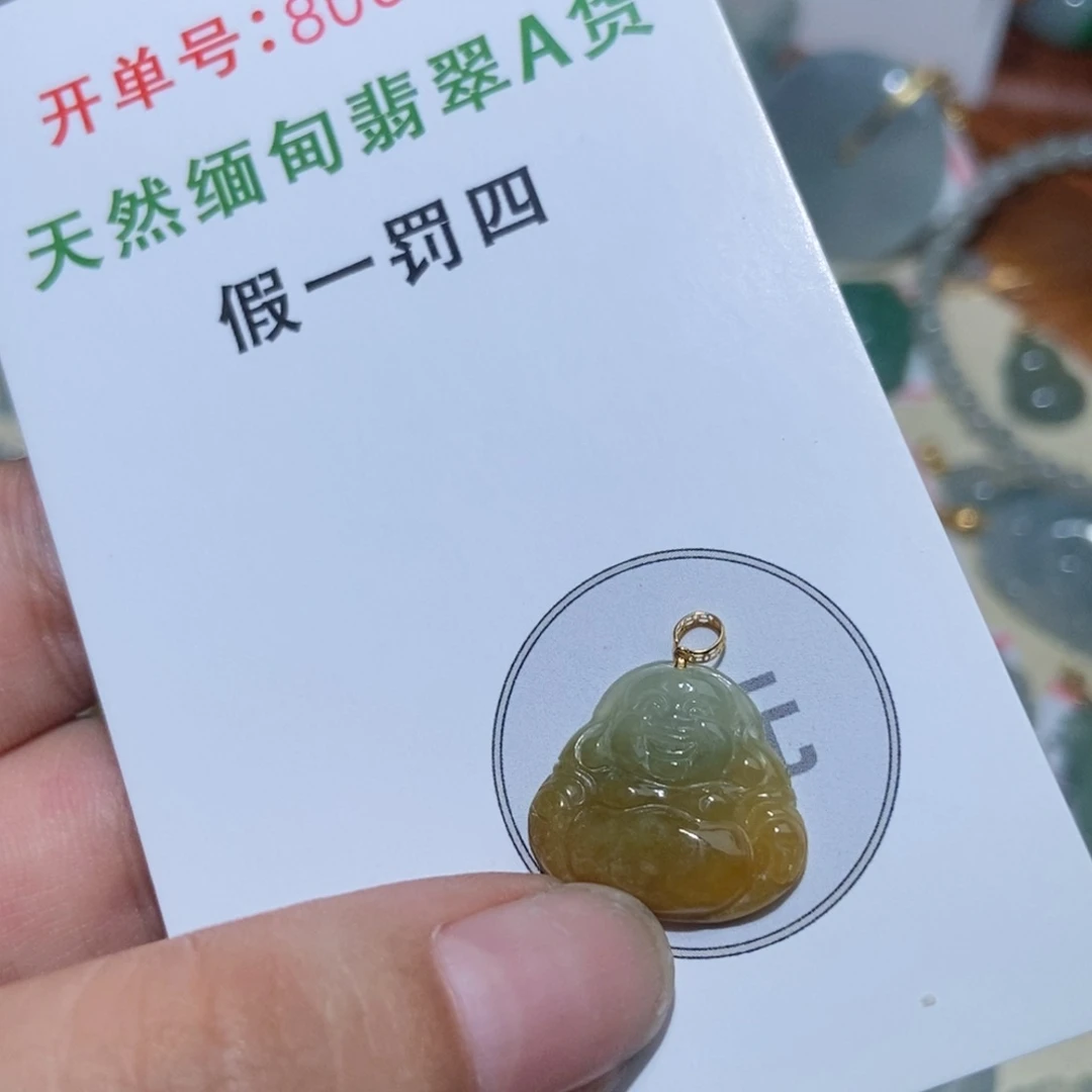 翡翠18K金镶嵌颈饰fg