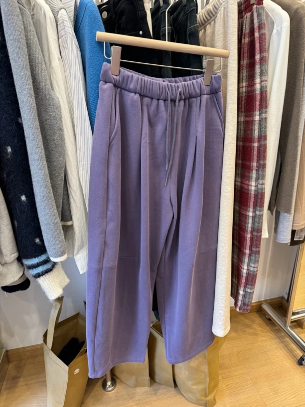 高腰抽绳松紧香蕉裤女休闲萝卜长裤奶奶裤