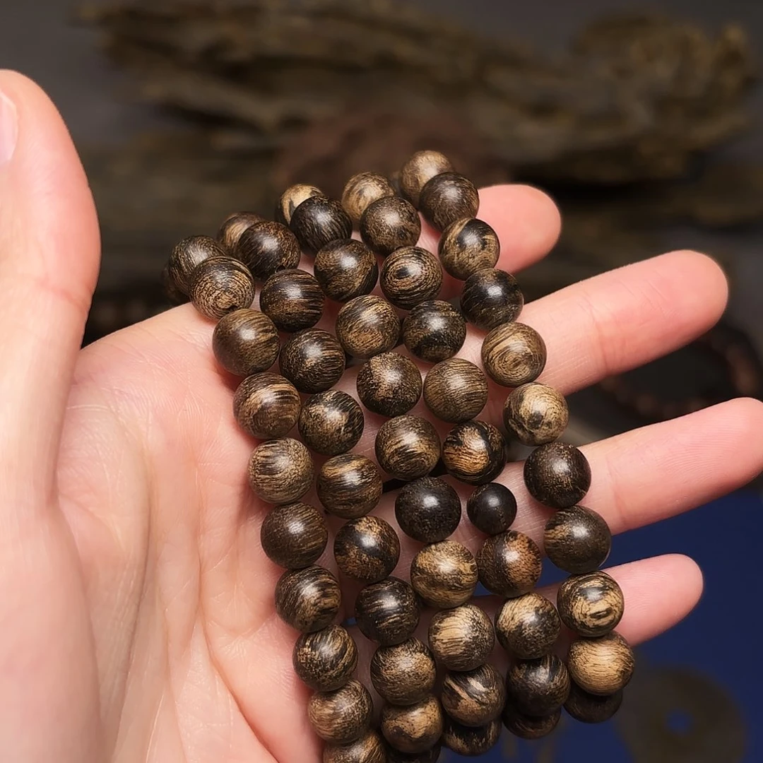 沉香手串越南芽庄白棋楠帝王瘤疤0.8×108