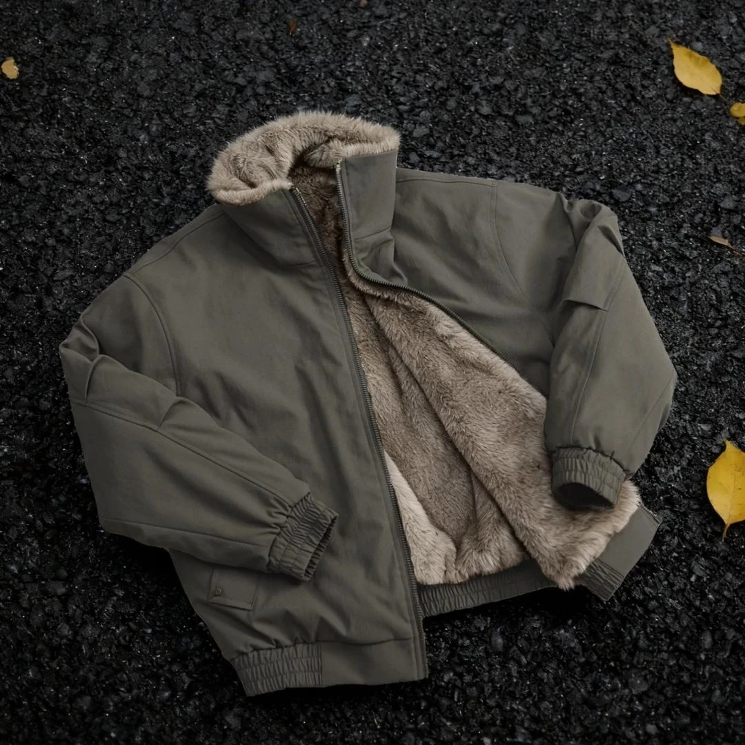 双面穿座山雕棉服男款cleanfit冬季加绒加厚帆布外套美式复古棉衣