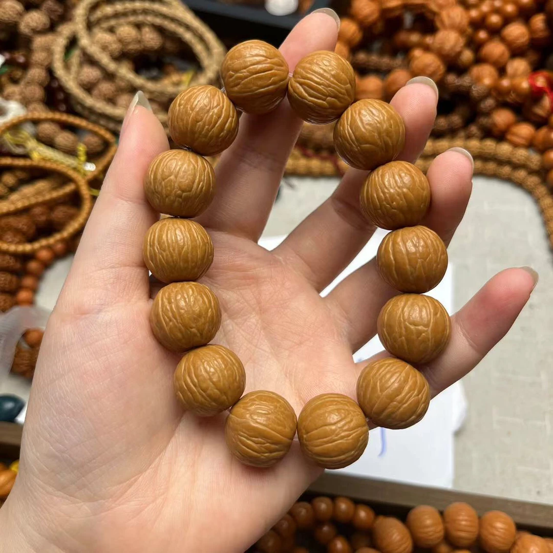 聚宝盆猴头核桃17-18mm浅纹精挑文玩手串猴头核桃手串男
