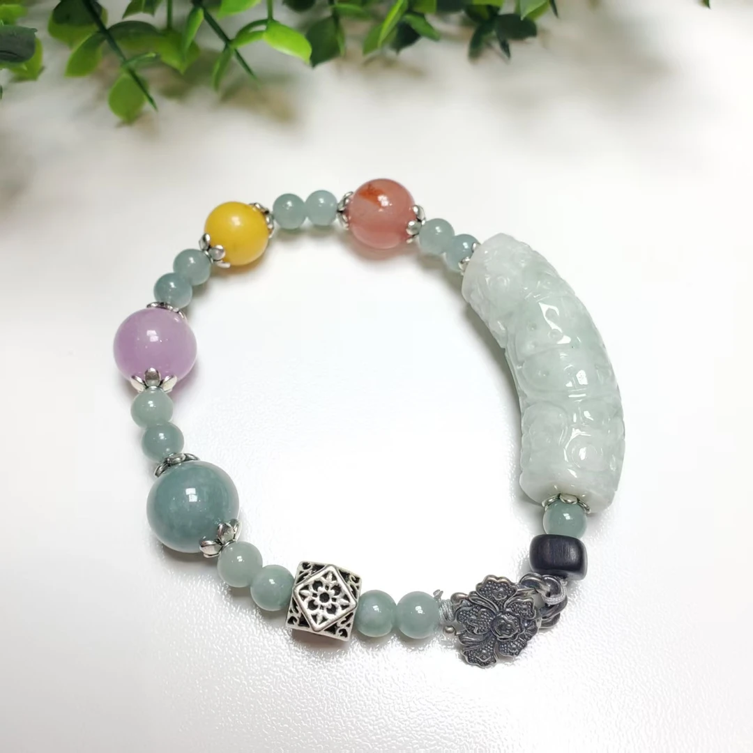 X343【赵小姐】翡翠雕花手链