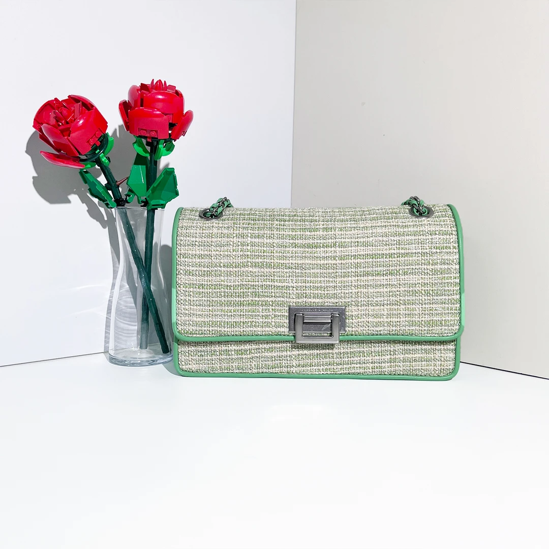 20840069-12绿色M 女士单肩手提斜挎包