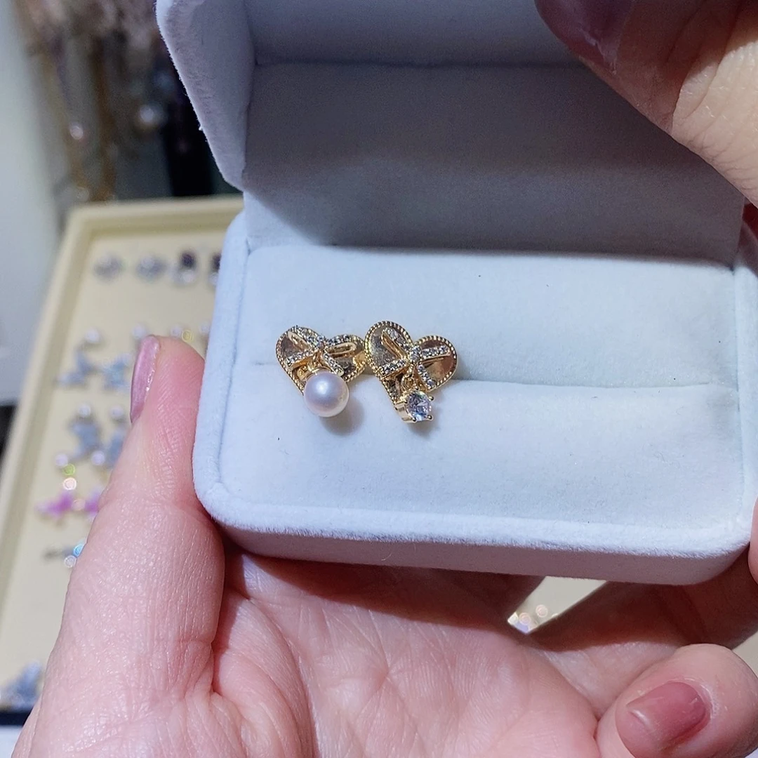 淡水珍珠耳饰银S925镶嵌