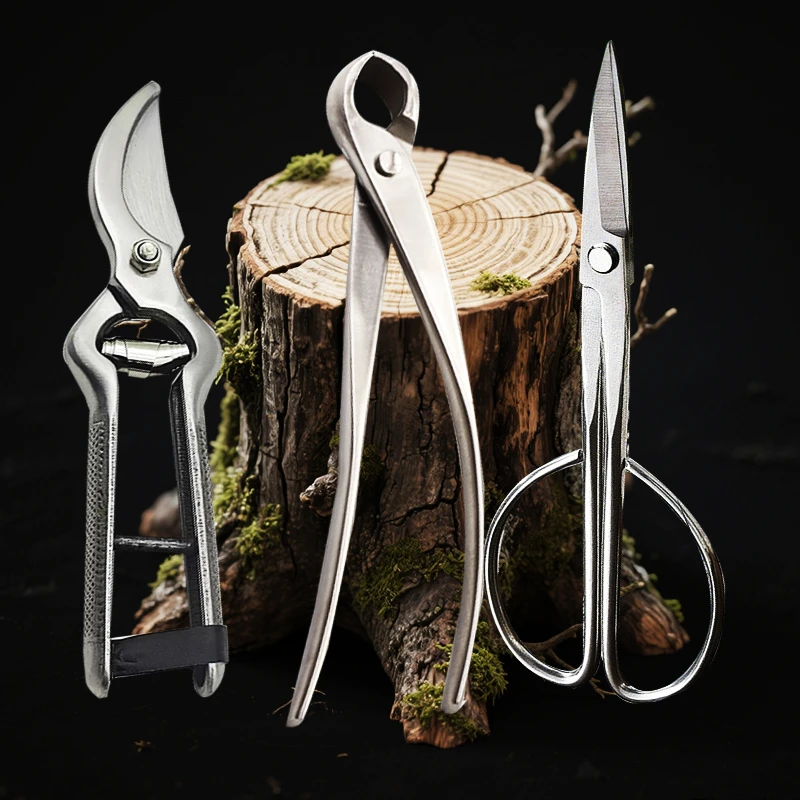 手工锻打不锈钢修枝剪刀园艺专用剪刀盆景修剪工具叶芽剪树枝剪