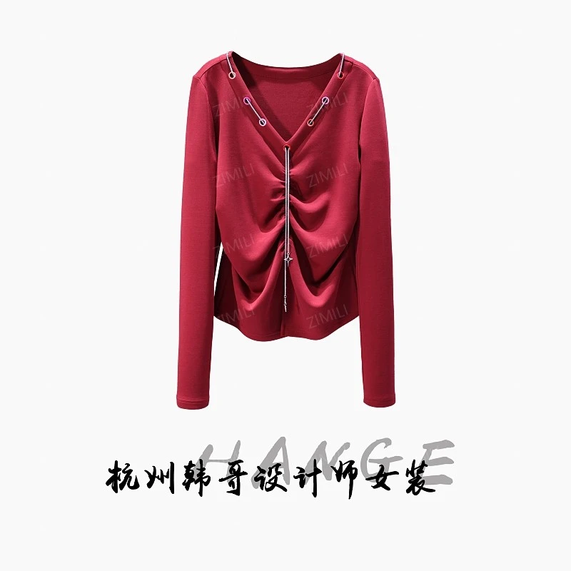 【韩哥女装】2025秋冬新品《巴洛克系列》安红高弹显瘦上衣26196-B3