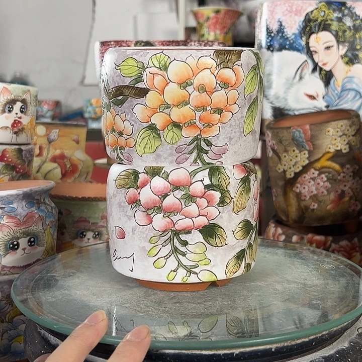 景德镇手绘花盆性价比超高