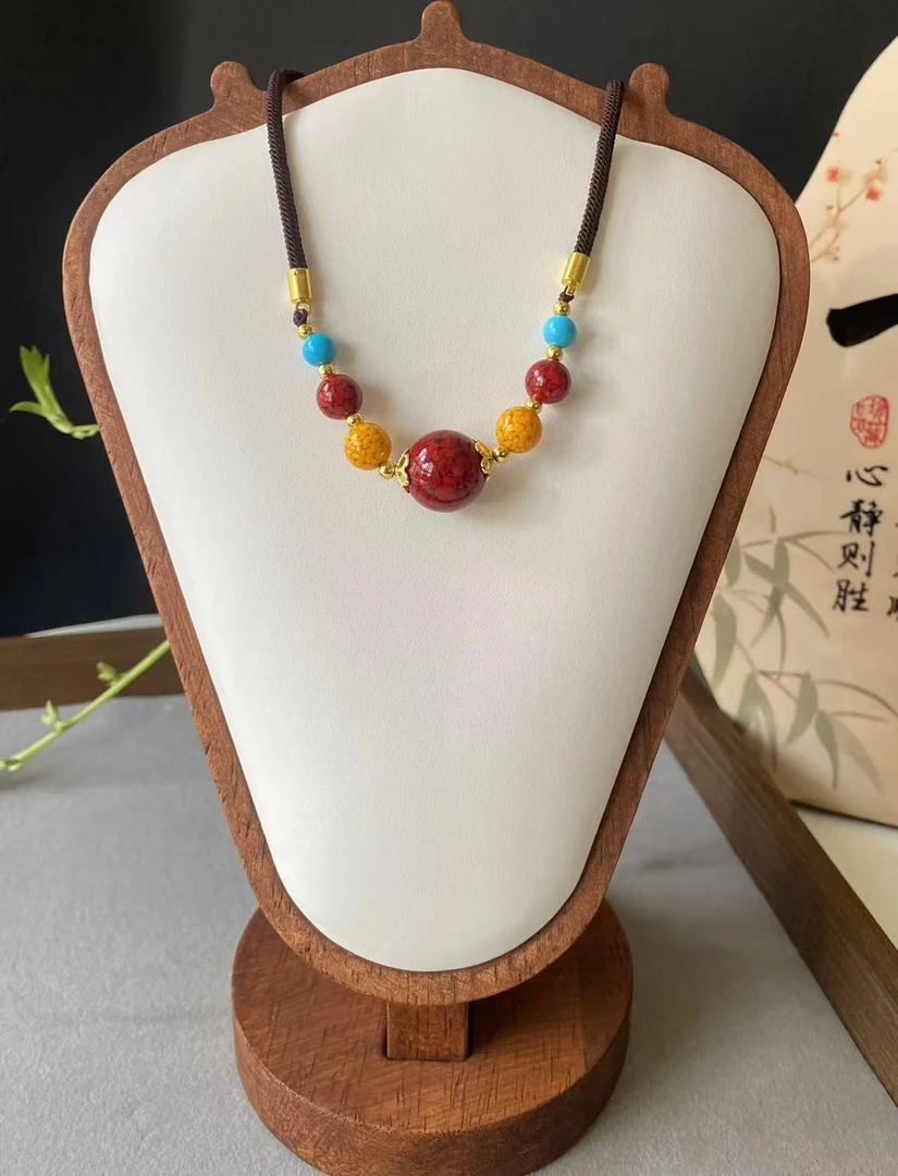 含辰砂工艺品含辰砂高含量晶体砂紫金砂锁骨链