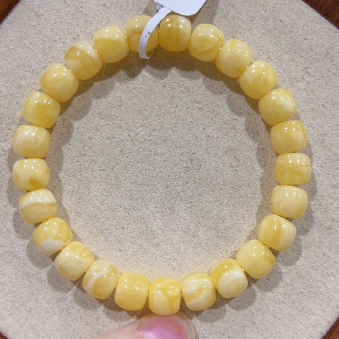 蜜蜡未镶嵌手链8.5m浓蜡妖花 开播价！