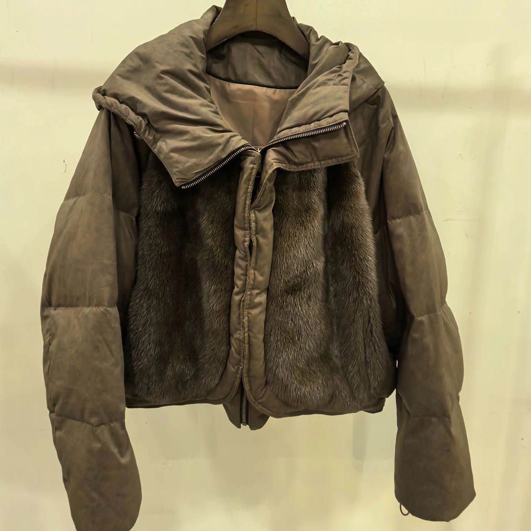 【DCP•Flagship store】85111-E 2025新款时尚鹅绒水貂外套