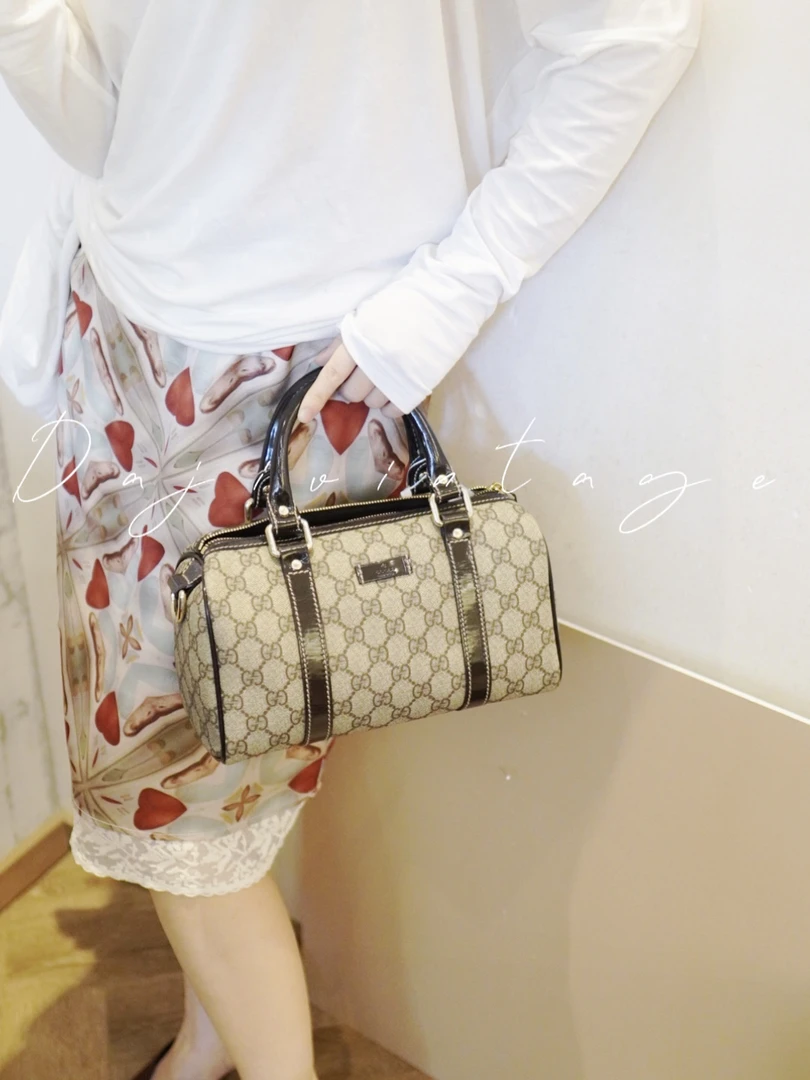 95新 GUCCI/古驰 大吉中古/Gucci老花波士顿手提包