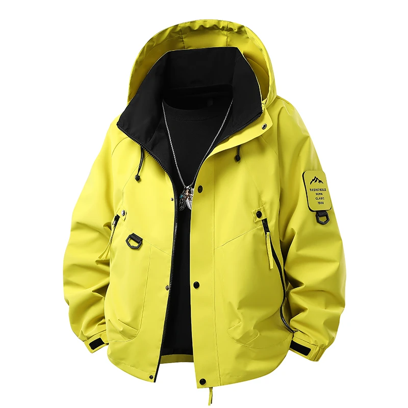 保罗情侣户外冲锋衣春秋款运动休闲外套防风防水登山服夹克工装