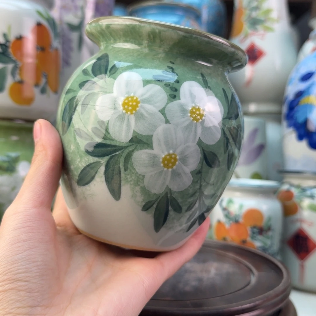 景德镇陶瓷手绘花瓶无孔