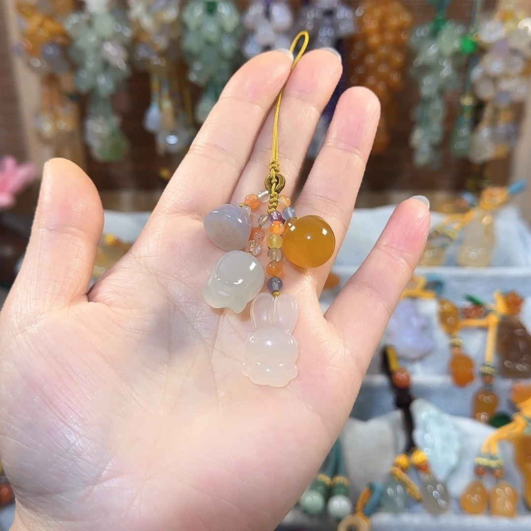 玛瑙/玉髓平安扣汽车挂件未镶嵌