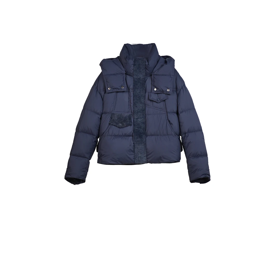 【思雨专属】短款O型拼灯芯绒羽绒服TDYH2730