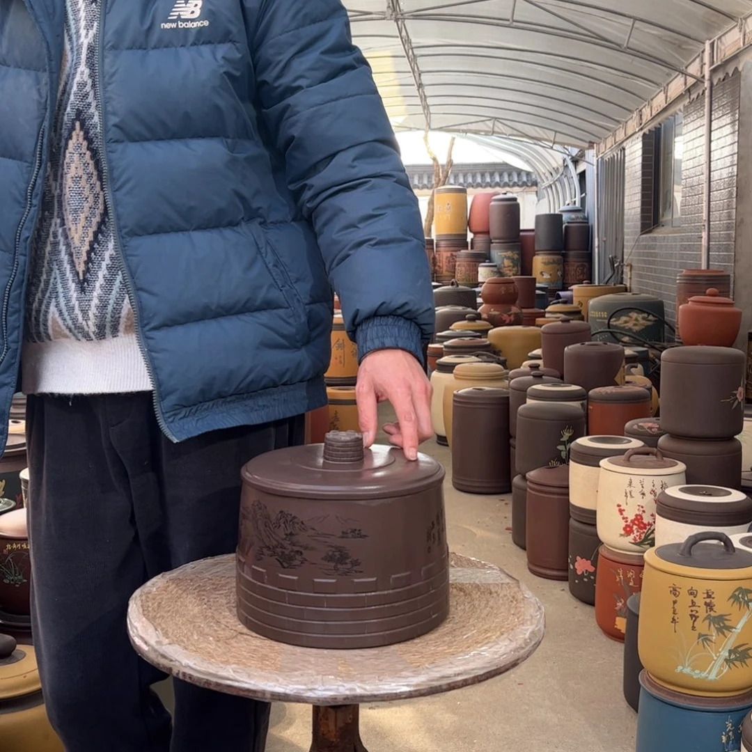 紫砂茶叶罐莲****舞5饼发4个