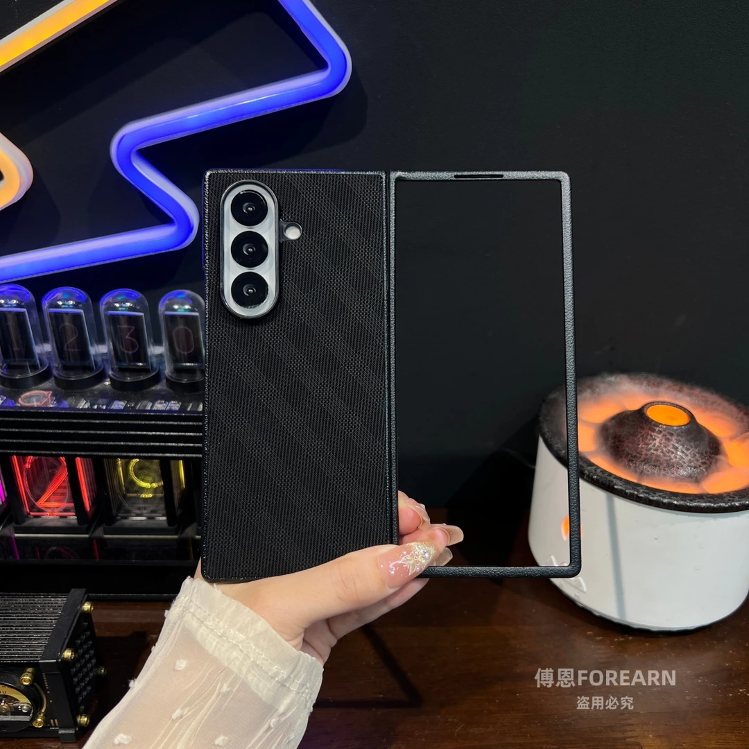 适用于三星ZFold7手机壳fold7折叠屏磁吸超薄后壳保护套格调皮纹