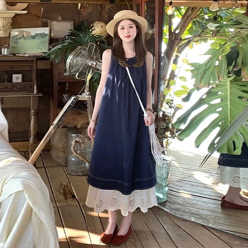 夏季新款韩版连衣裙显瘦气质复古小众温柔风甜美时尚减龄裙子女