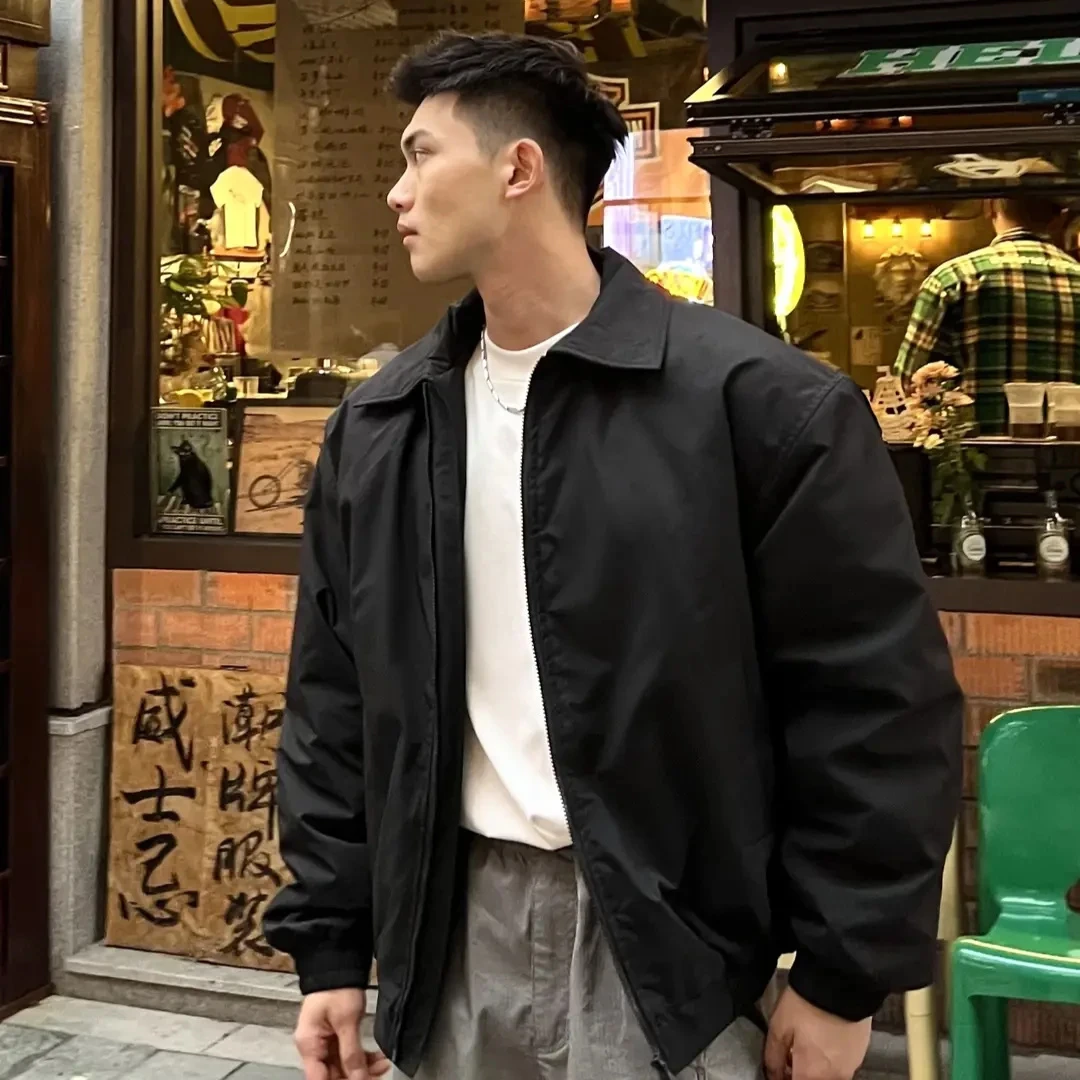男生显壮宽肩棉衣基础款加厚保暖外套加棉夹克衫cleanfit百搭棉服